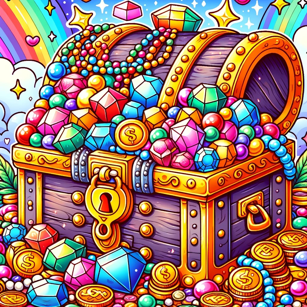 Treasure Chest Free Coloring&nbsp;Page