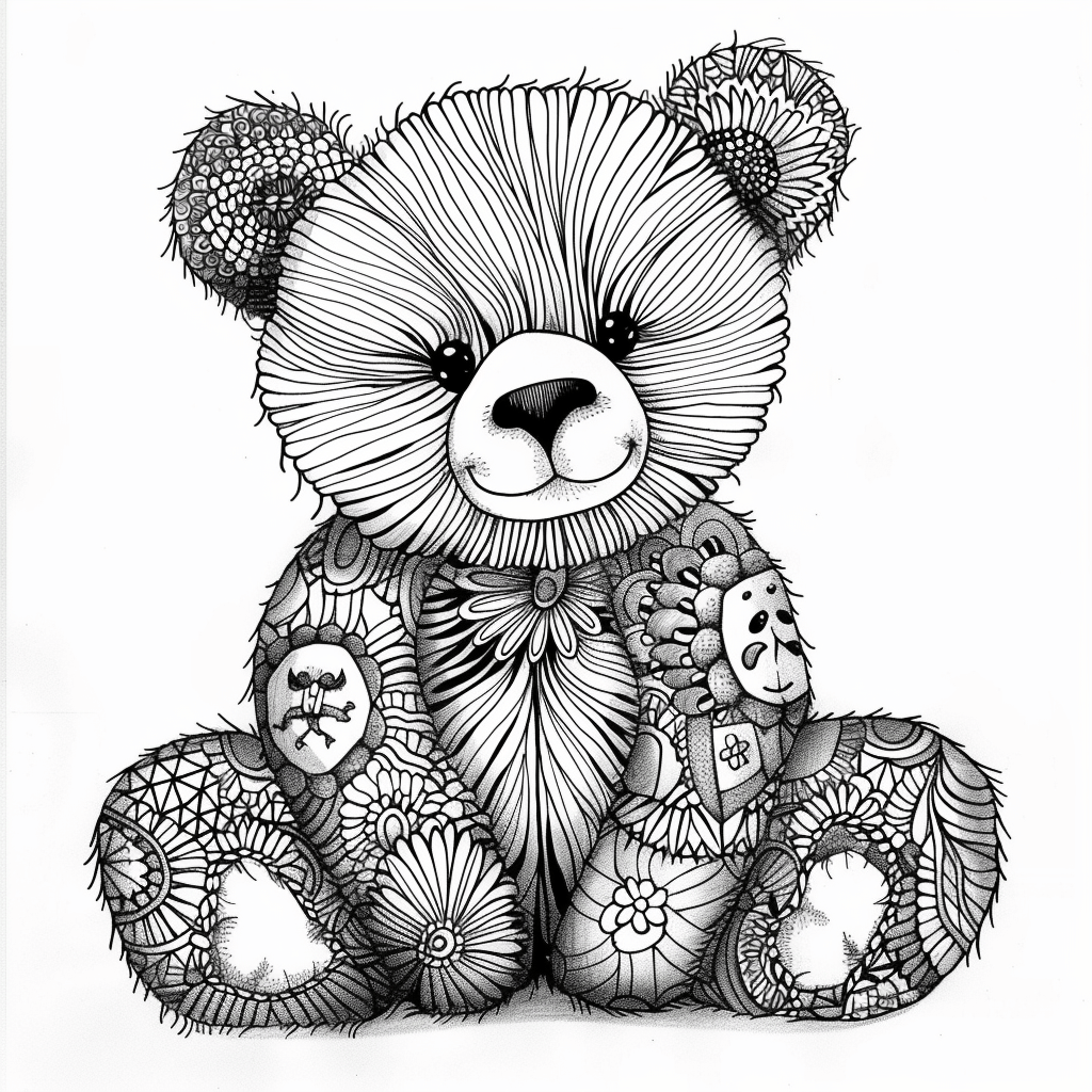 DrawingEZ Free Teddy bear Cloring page 