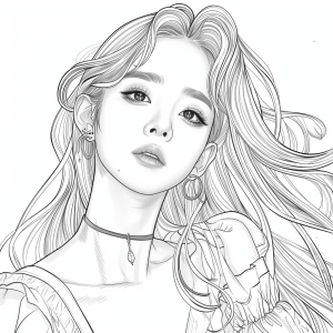 Free Cute Girl Coloring Page - Printable - DrawingEZ