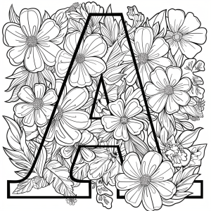 Letter A Coloring Pages - DrawingEZ