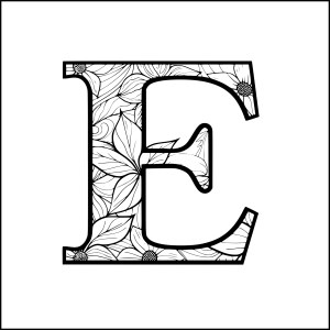 Letter E Coloring Pages - DrawingEZ