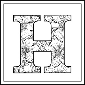 Letter H Coloring Pages - DrawingEZ