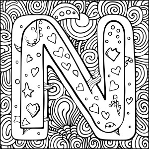 Letter N Coloring Pages - DrawingEZ