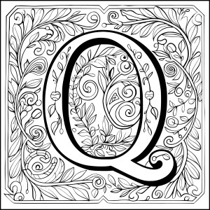 Letter Q Coloring Pages - DrawingEZ