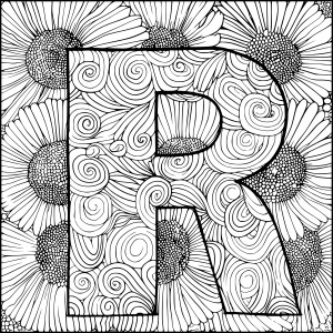 Letter R Coloring Pages - DrawingEZ