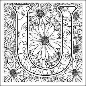 Letter U Coloring Pages - DrawingEZ