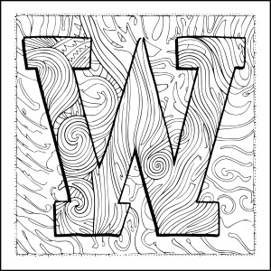 Letter W Coloring Pages - DrawingEZ