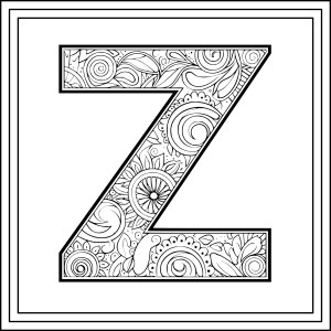 Letter Z Coloring Pages - DrawingEZ